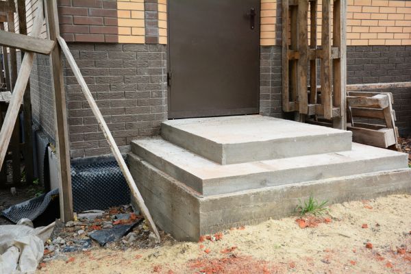 Cement Steps Construction in Temple