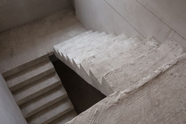 Cement Staircase Construction in Temple