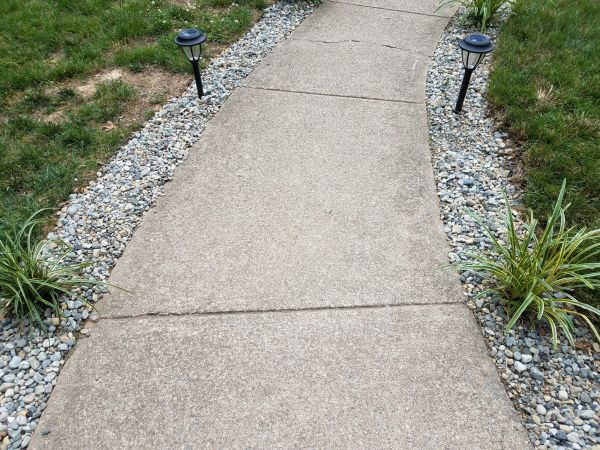 Cement Path Construction in Temple