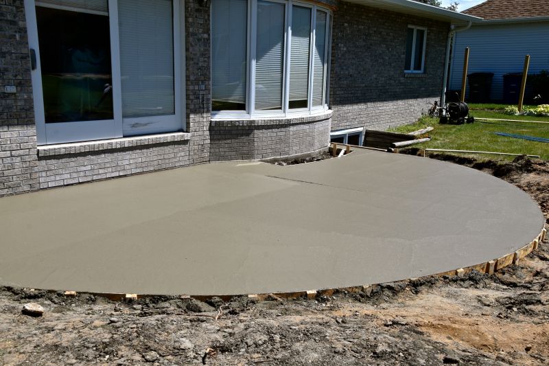 Patio concrete pouring